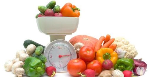 Wiegen von Gemüse bei Diabetes