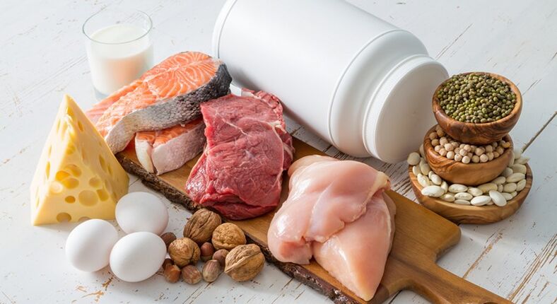 Proteinreiche Lebensmittel zum Aufbau von Muskelzellen